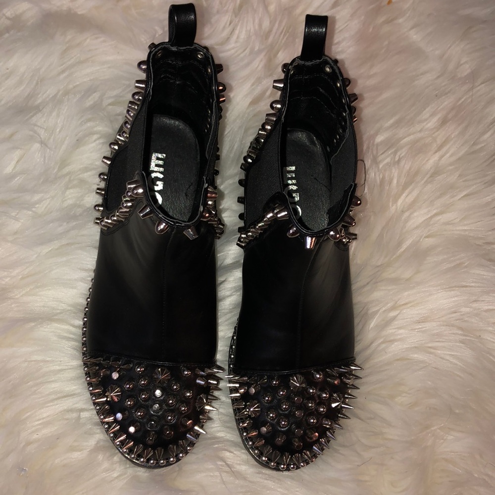 Black bootie with silver spikes & studs